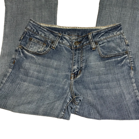 GITANO—VTG—Women’s Mid-Rise Stonewashed Denim Blue Jeans w/Flared Legs—Sz 8 - Picture 8 of 17